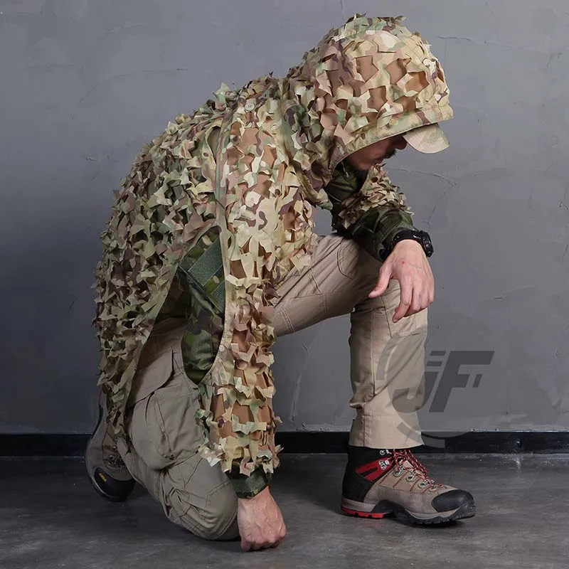 Emerson Тактический легкий штурмовой Ghillie костюм легкий дышащий капюшон накидка Маскировка Охота штурмовой Снайпер