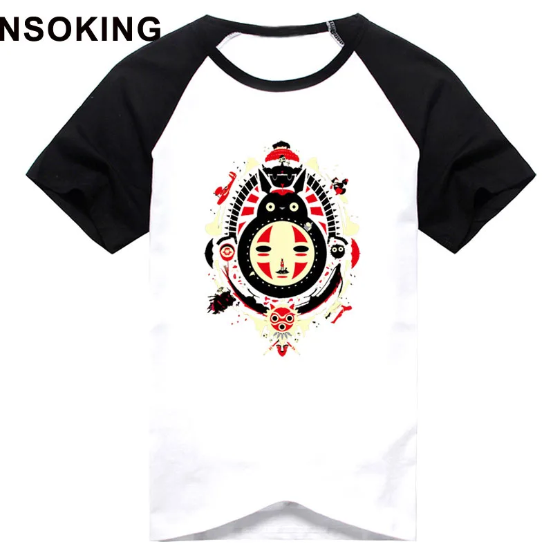 New Miyazaki Hayao Totoro T-shirt Fashion Spirited Away men t shirt No Face man Cotton Summer Short-sleeve loose Tees tops | Мужская