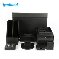 high quality office desk 10 piece set pen holder business card stand desktop stationery file organizer tissue box writing pad