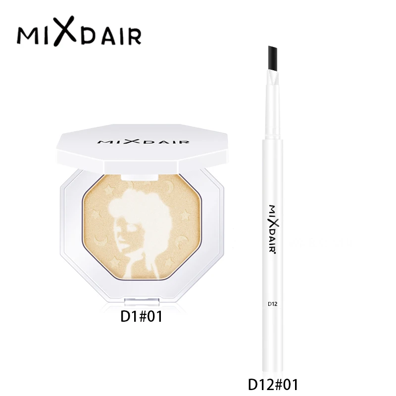 Миксдэир 2шт/набор Палитра хайлайтеров и автоматический карандаш для бровей с кистью набор косметических инструментов.