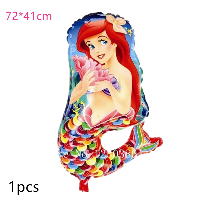 Balloons 1pcs Красивая Русалка Ариэль вечерние украшения девушки день рождения латексный шар одноразовая бумажная посуда скатерть конфетная коробка подарок на день рождения - Цвет: Balloons 1pcs