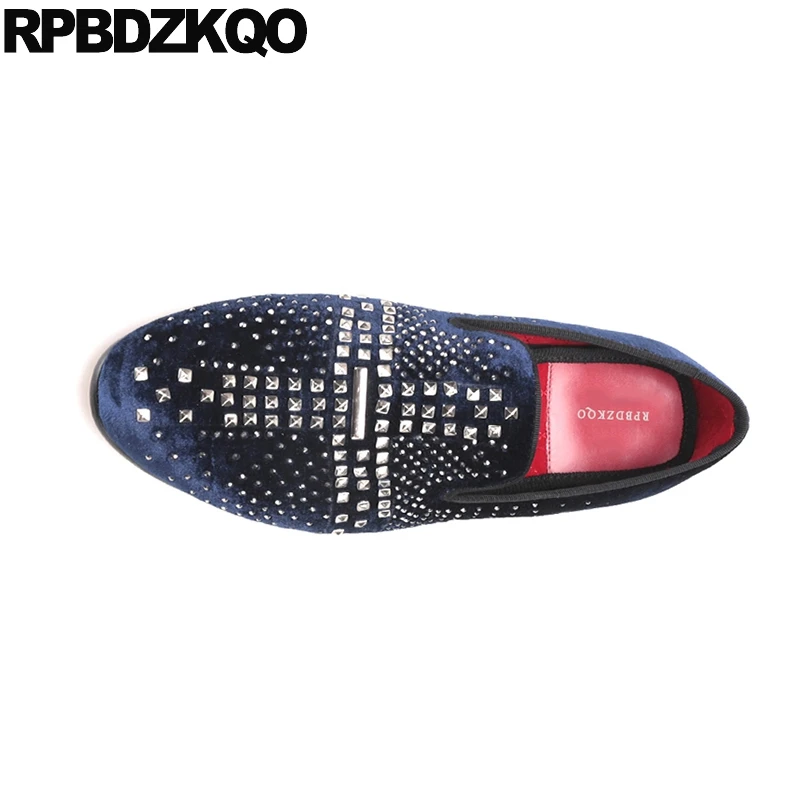 46 Brand Plus Size Real Leather Slip On Stud Party High Quality Loafers Rivet Men Shoes Casual Top Rhinestone Genuine 47 Runway | Обувь