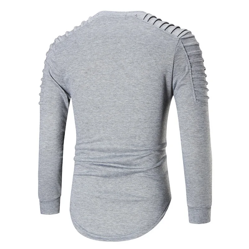 Мужская футболка с круглым вырезом LAAMEI хлопковая длинным рукавом и новинка 2019 |