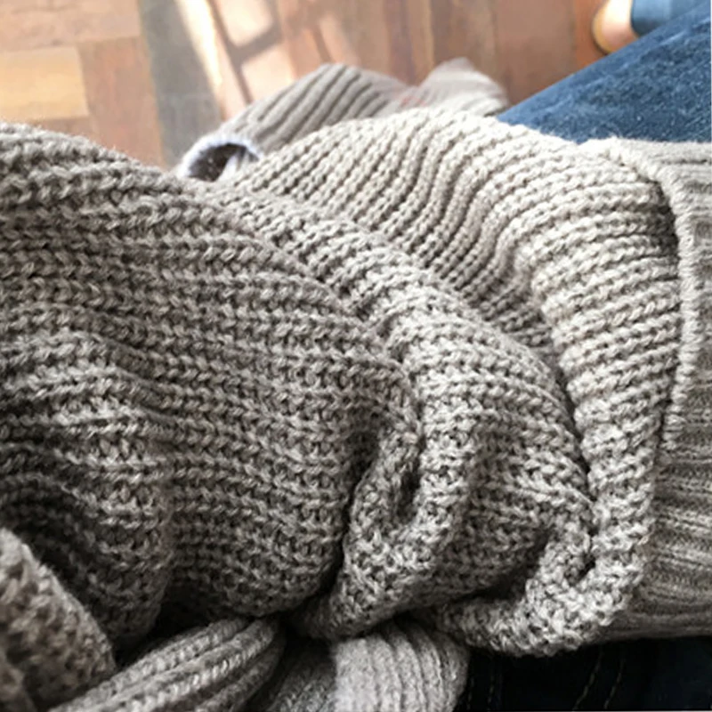 

Bella Philosophy 2019 Spring Autumn Long Knit Sweater Women Large Casual Open Stitch Clothing Sweater Loose Solid Warm Sweater