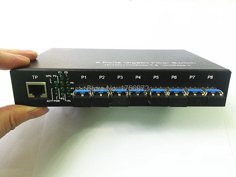 8 Гига SFP и 1 1000 Мбит/с Tx порт волоконно оптический коммутатор медиаконвертер