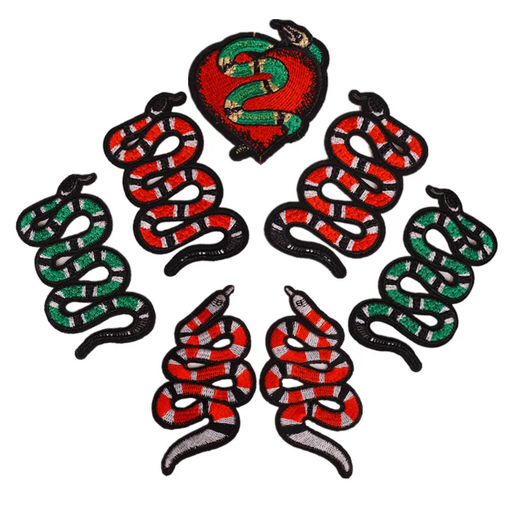 

Sequined Snake Heart Patch Punk Iron On Patch DIY Applique Badge Sequin Patches Rock Patch Appliques Sequin Cloth Decorations