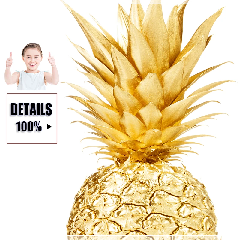 Настенная Картина на холсте желтое золото ананас минималистичный постер в