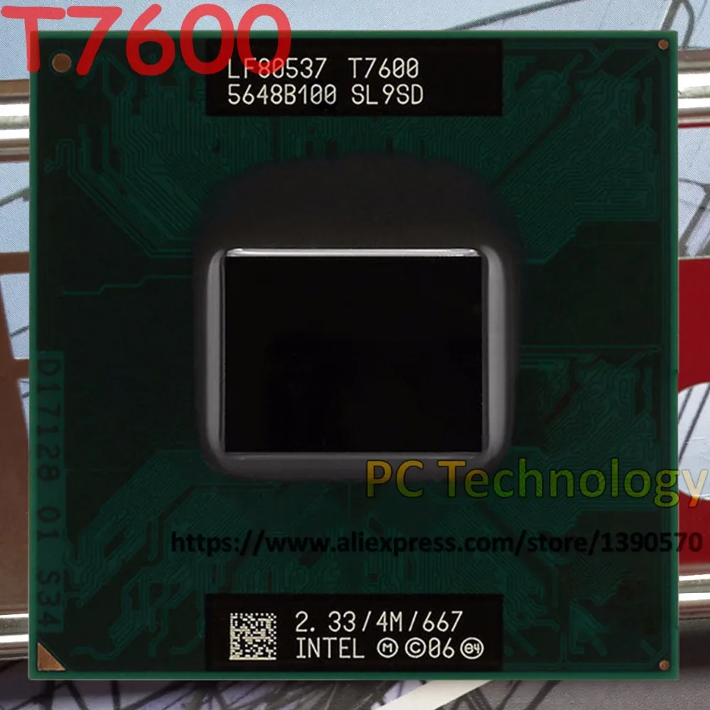 Оригинальный процессор Intel Core Duo T7600 2 33 ГГц 4 м 667 МГц FSB Scoket 478 двухъядерный для