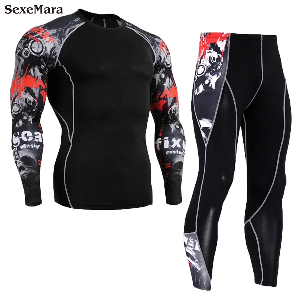 

Winter Men Thermal Underwear Sets Elastic Warm Long Johns for Men's sport suit Breathable Thermo Underwear sportswear