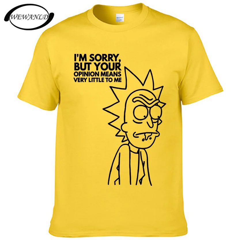 Новинка 2017 года мужская мода Рик мнение Футболка Повседневное хлопок короткий