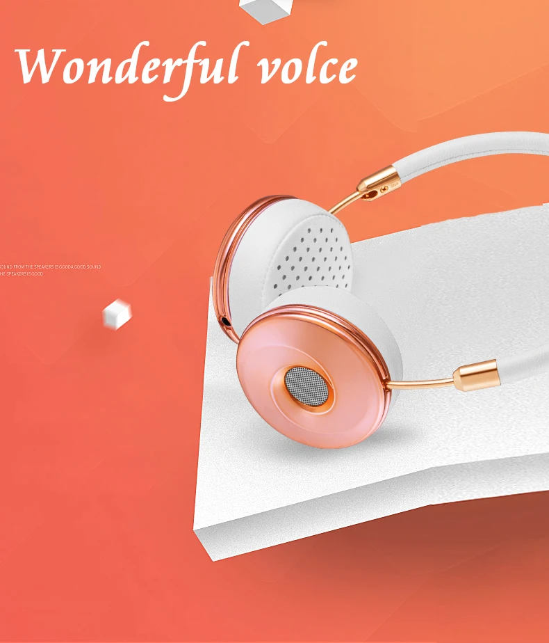 Новая мода Проводная повязка на голову HiFi наушники портативные розовые золотые наушники Fone De Ouvido для mp3-плеера мобильного телефона с сумкой BH870