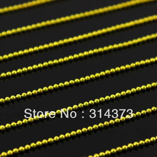New Arrival 1 Pack 3D Decoration Yellow Mini 1mm Beads Ball Chain String Metal Salon Nail Art DIY Design Decor Manicure Tool | Красота и