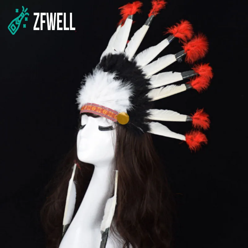 ZFWELL 1pz/лот Индеец перья 17 головок с бразильским карнавалом перо головной убор