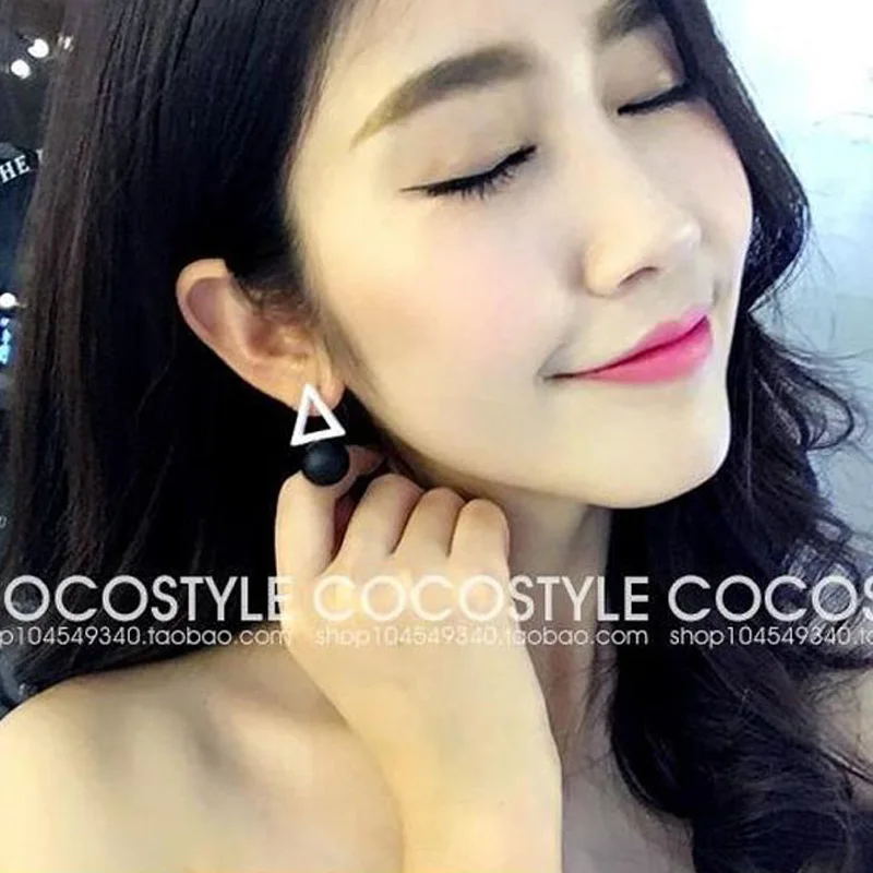 BGG 2018 Fashion Stainless Steel Stud Earrings For Girl Woman Rose-golden Triangular Circle Geometry Earring Gift | Украшения и