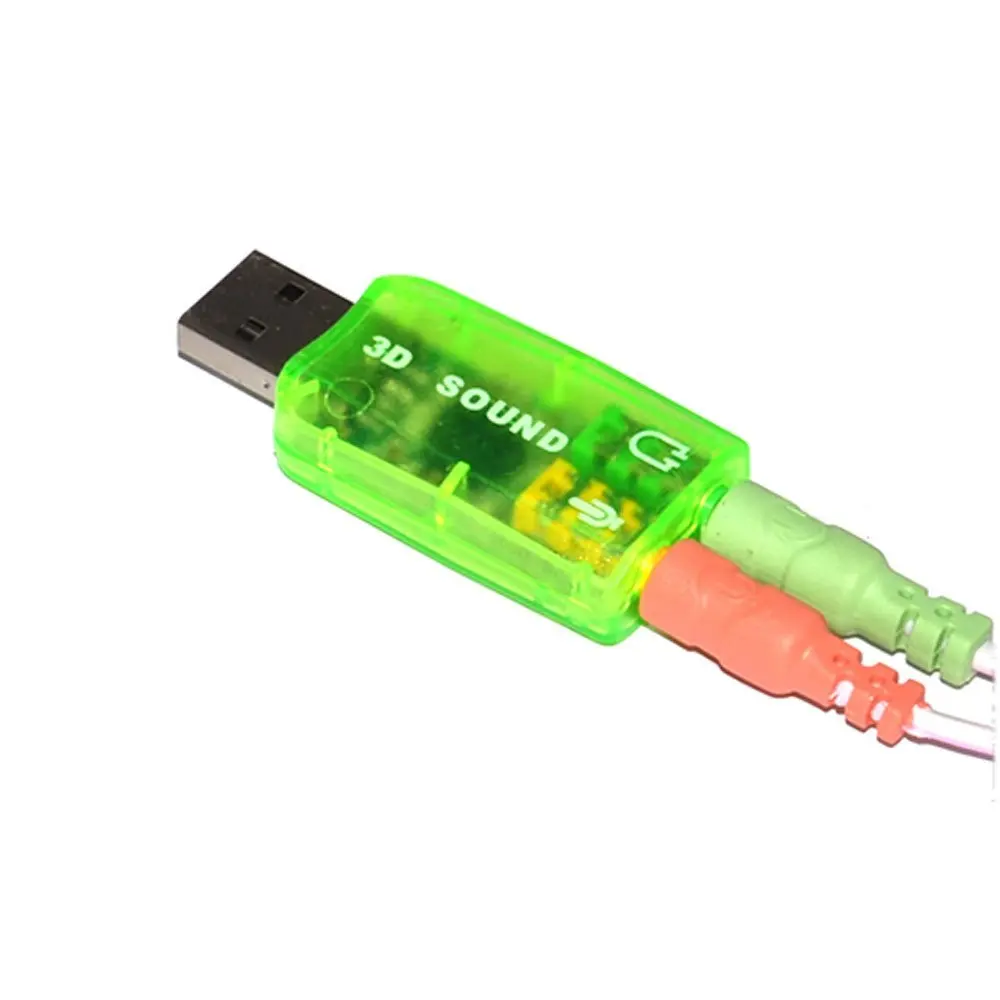 GOOJODOQ Внешняя USB Звуковая карта адаптер аудио 5,1 Виртуальная 3D USB до 3,5 мм микрофон динамик Интерфейс для наушников для портативных ПК