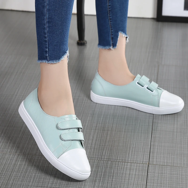 Кроссовки BeckyWalk женские из натуральной кожи повседневная обувь на плоской