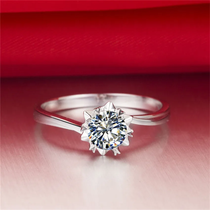 0.5Ct Снежинка бриллиантовое кольцо для женщин обручальное подлинное из