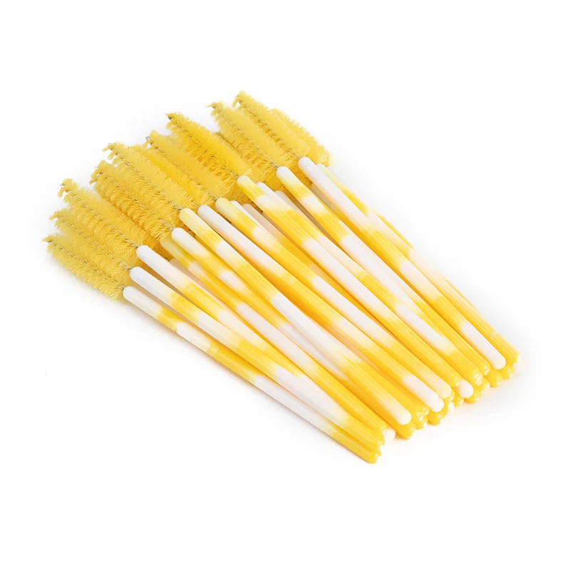 Yellow Zwellbe одноразовая щеточка для ресниц 50 шт./упак. тушь, губная помада, аппликатор палочки кисти для наращивания ресниц косметика Макияж инструмент - Handle Color: Yellow