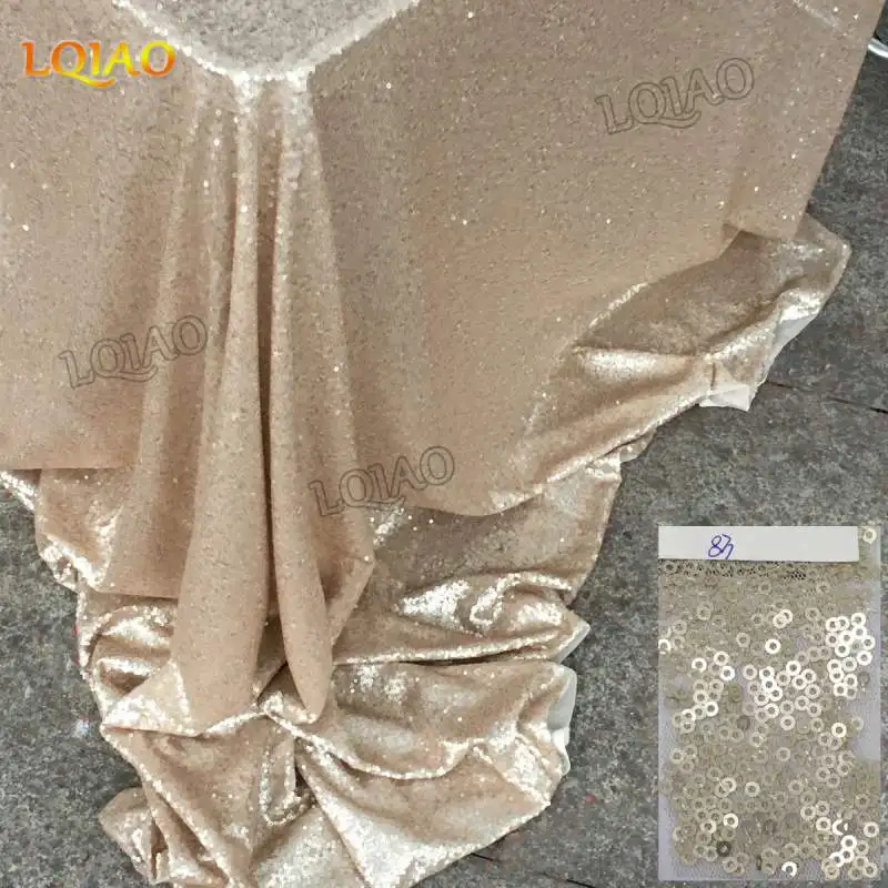 Champagne Новинка, скатерть с золотыми вышитыми пайетками, прямоугольная, 120x200 см, скатерть с блестками для свадьбы, дня рождения, вечеринки, украшения буфета - Цвет: Champagne