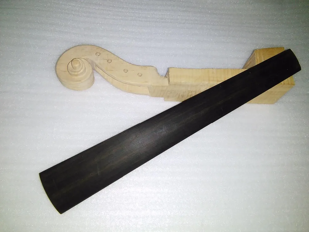 

Unfinished Violin Head 4/4 45# Plus 1 PC Quality Black Ebony Fingerboard 4/4