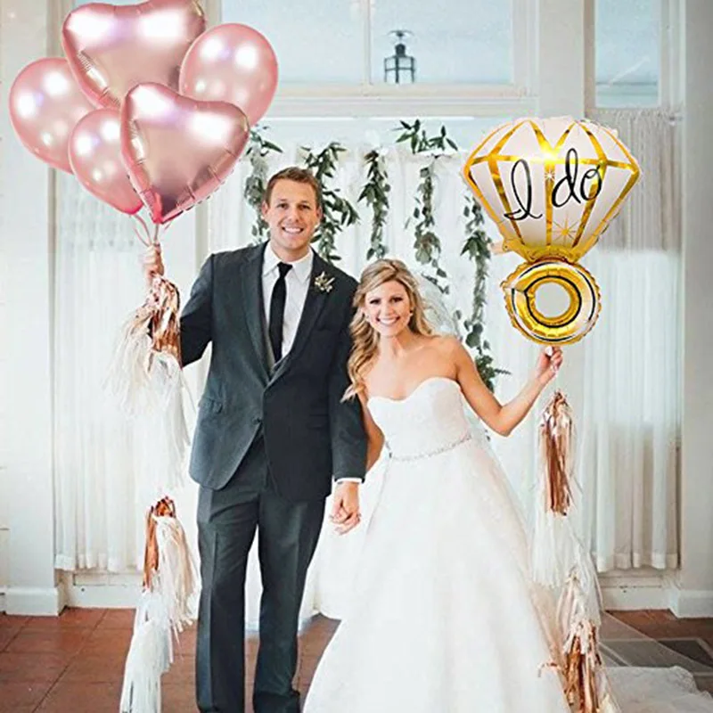 Любовные буквы воздушные шары из алюминиевой фольги кольца для конфессии