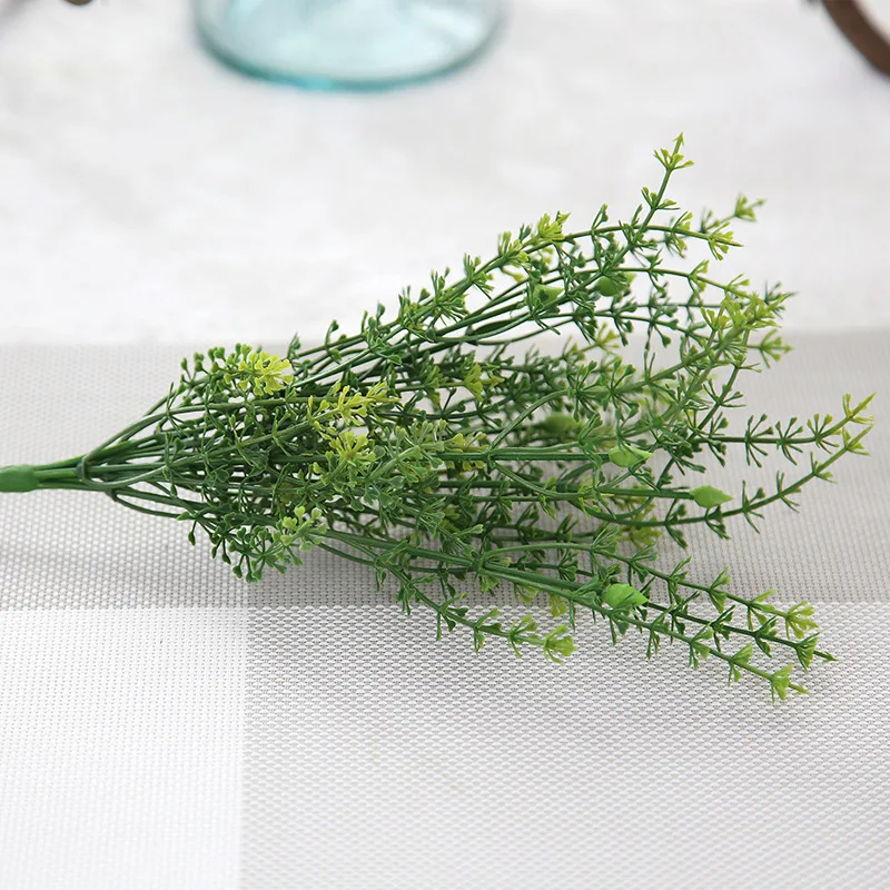 Горячая продажа зеленая трава искусственные растения для пластиковых цветов
