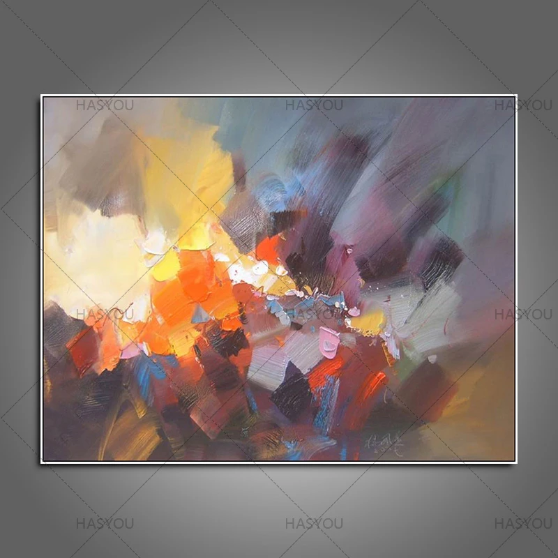 100% handpainted knife oil painting on canvas modern abstract wall Art Decor colourful picture art room home decoration | Дом и сад