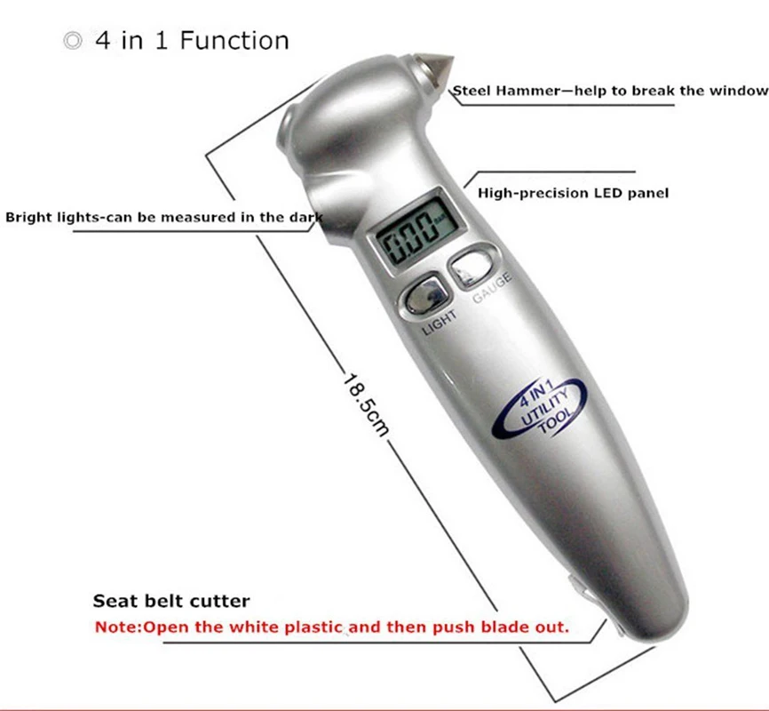 Автомобильный аварийный молоток Youwinme светодиодный светильник датчик давления