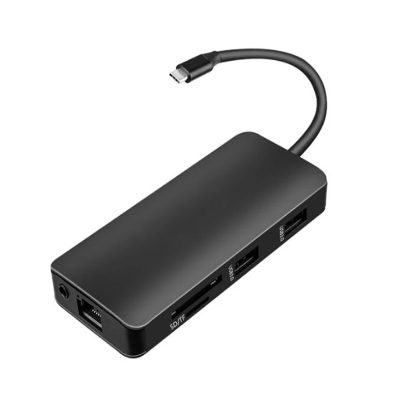 Новый 9 в 1 type C концентратор адаптер USB к HDMI 2 USB3.0 Micro SD/TF кард ридер с PD DC128| |