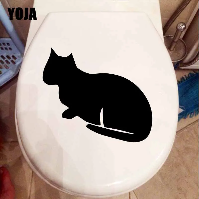 YOJA 23.9X15.1CM Elegant Proud Mysterious Cat Amazing Wall Stickers Toilet Decal T5-0135 | Дом и сад