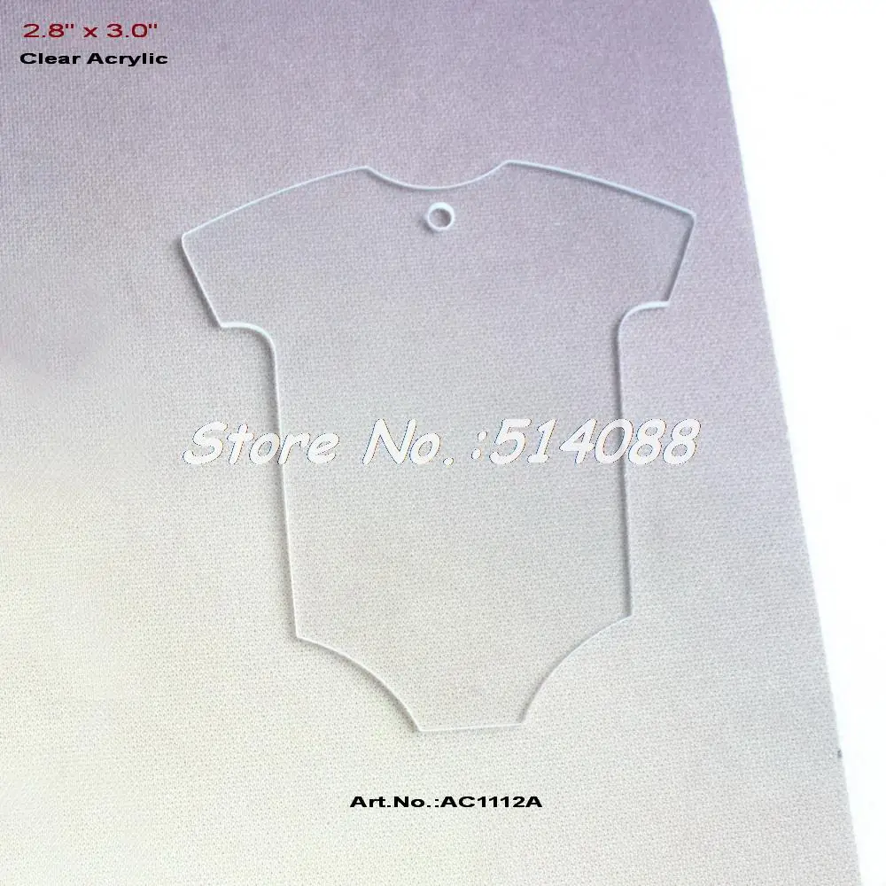 Пустая детская одежда (6 шт./лот) 76 мм прозрачная акриловая цепочка для ключей