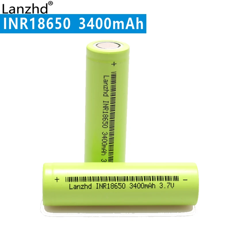 2 шт., литий-ионные аккумуляторные батарейки 18650, 30 А, 3400 мАч