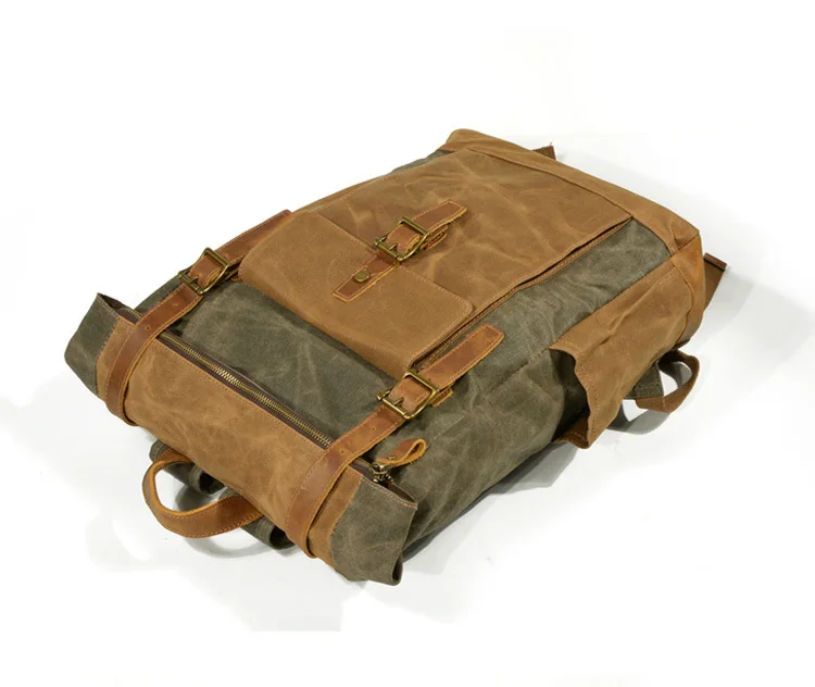 M207 Bagpack Винтаж холст кожаный рюкзак для ноутбука мужской Колледж школьный Для мужчин из дверей дорожные сумки Повседневное сумки Водонепроницаемый
