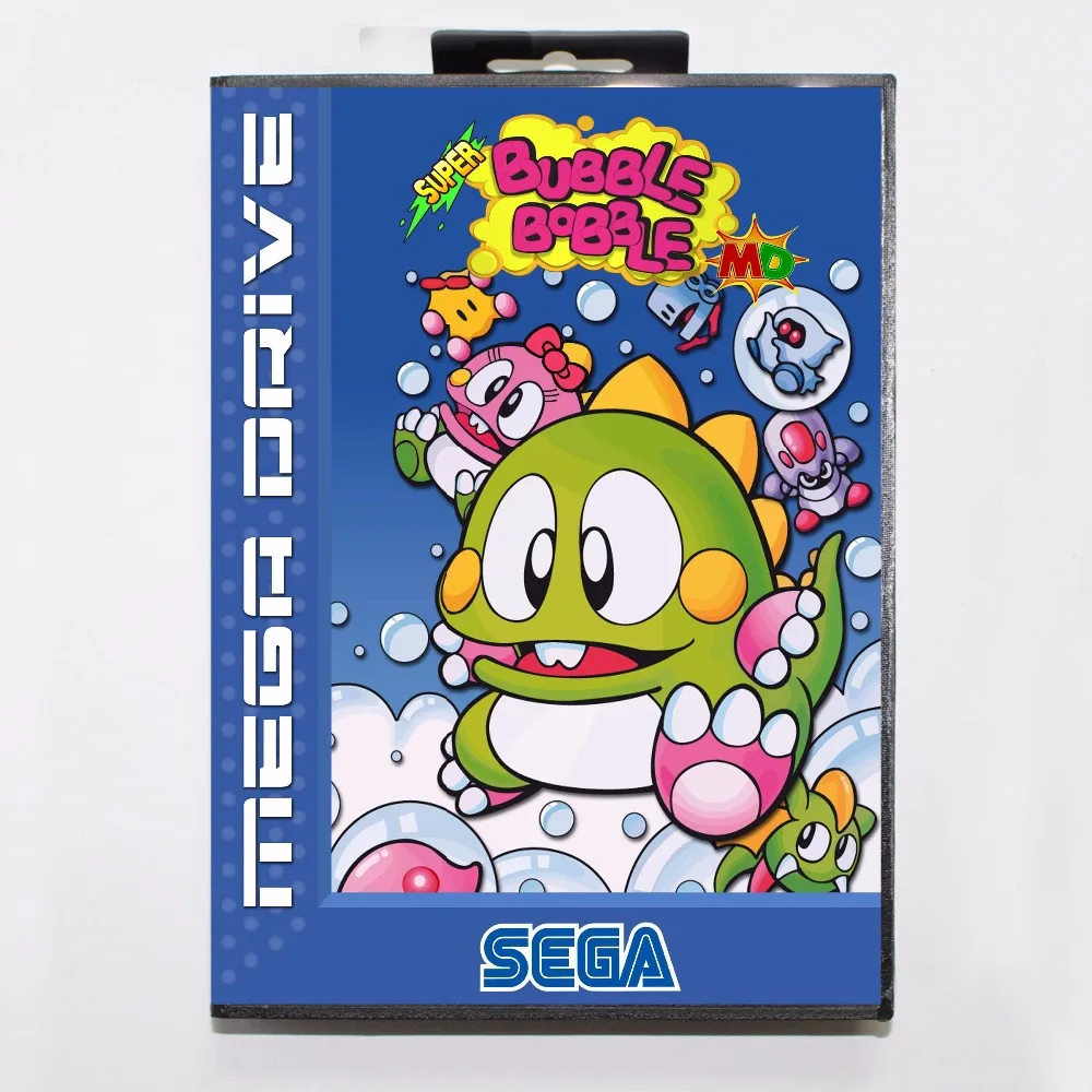 Super Bubble Bobble 16 bit MD Game Card With Retail Box For Sega Mega Drive