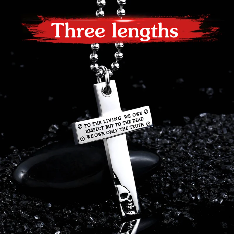 Байер кожаный нержавеющая Библейский крест из нержавеющей стали кулон ожерелье