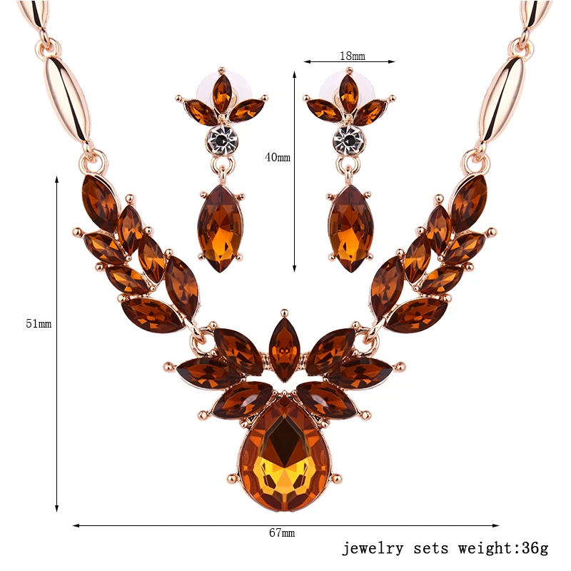 Европейский и американский стиль искусственные кристаллы комплекты украшений