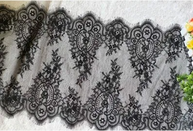 6 м/лот кружевная отделка для ресниц черно-белая ткань ручной работы аксессуары