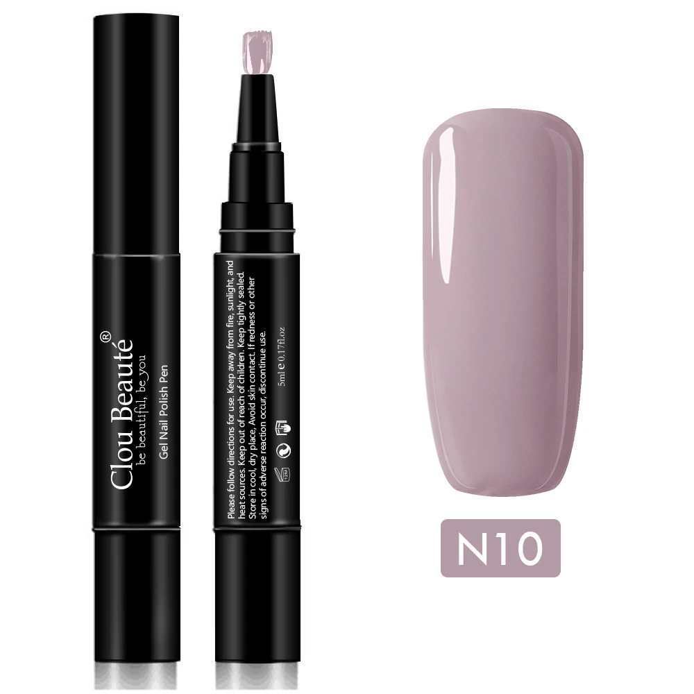 N10 Clou Beaute 60 чистых цветов гель лак для ногтей ручка paznokcie Маникюр УФ-гель для ногтей Гибридный гель лак для ногтей набор гель-краски - Цвет: N10