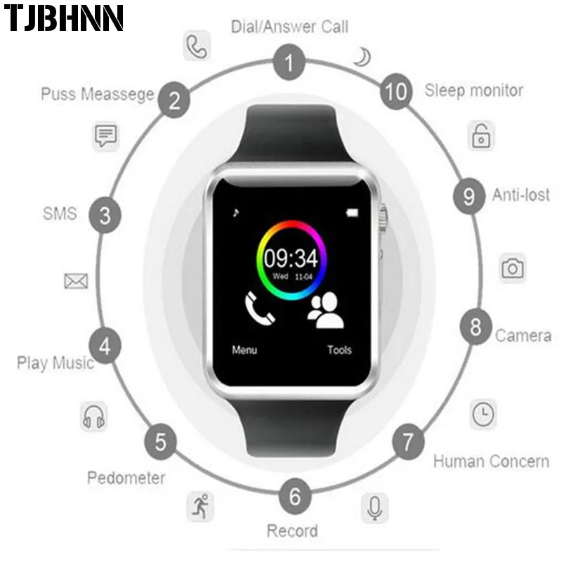 A1 наручные часы Bluetooth умные спортивные Шагомер с sim-камерой для Android HUAWEI Apple Samsung |