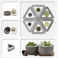 round silicone concrete planter cement vase moulds flower pot silicone molds desk decoration