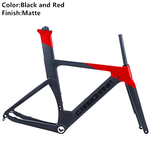 Black and Red Matte Дороги углерода рамка дисковый тормоз 700c углерода диск велосипеда Di2 механические дорожные велогонки раме велосипеда комплект через мост 12 мм - Цвет: Black and Red Matte