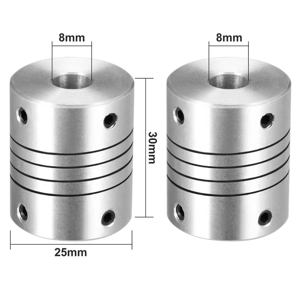 

3D printer Stepper Motor Flexible Coupling Coupler Shaft Coupling Flexible Coupler Motor Connector Joint Silver