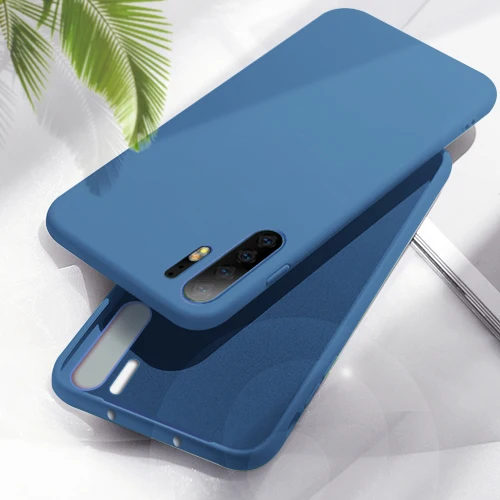 Blue Жидкий силиконовый чехол для huawei P30 Pro тонкий мягкий чехол для телефона p 30 P30PRO p30lite светильник p30 чехол huawei p30 чехол - Цвет: Blue