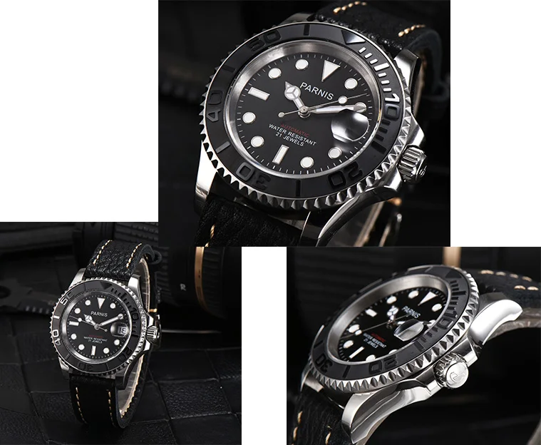 Parnis механические Автоматические Мужские часы Diver Miyota 8215 мужские часы сапфир mekanik erkek kol saati reloj automatico
