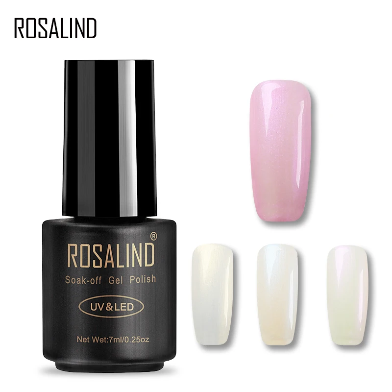 Гель ROSALIND 1S 7 мл жемчужный зеркальный чистый цвет УФ светодиодный Блеск для
