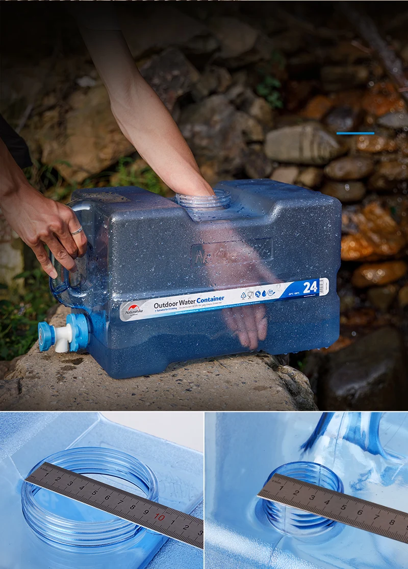 Naturehike Пищевой ПК контейнер для воды на открытом воздухе большой емкости ведро воды Пешие прогулки Кемпинг бак для воды с краном