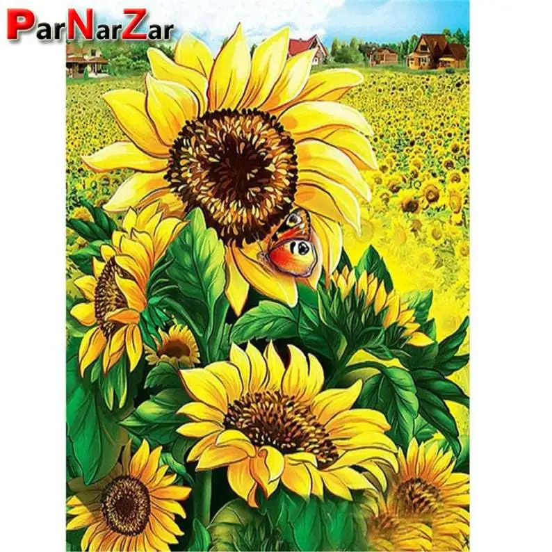 

ParNarZar 5D DIY Diamond Painting Sunflower Full Drill Square Picture of Rhinestone Diamond Embroidery Halloween Handmade Decor