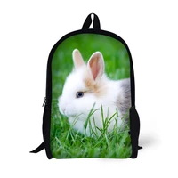 animal rabbit generic backpack bag children school bags for age 6 15 teenage boys girls mochila bag pack bunny 17 inch bookbag