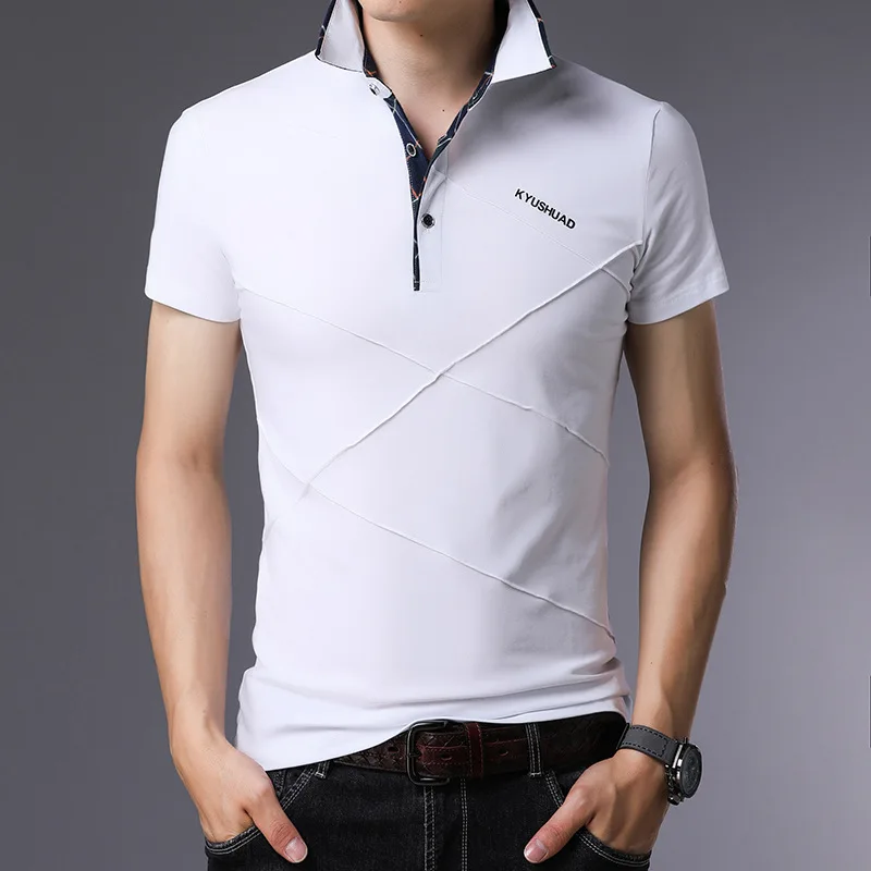 FDM709 ASIAN SIZE W Дизайн в английском стиле, брендовые модные рубашки поло с коротким рукавом, мужские летние хлопковые дышащие топы, футболки азиатского размера M-5XL - Цвет: FDM709 ASIAN SIZE W