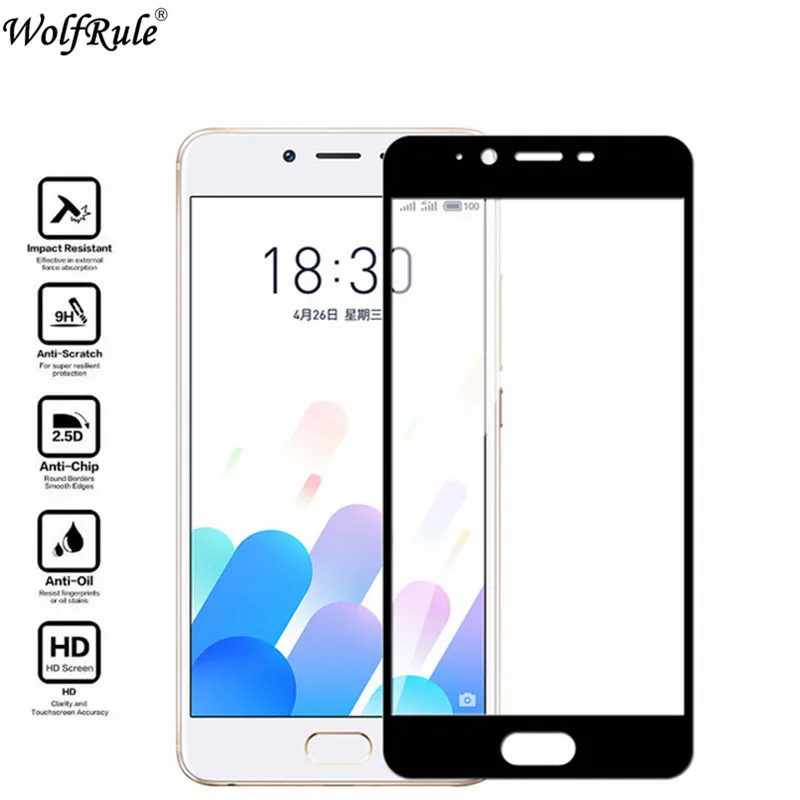 

2pcs Screen Protector Glass Meizu ME2 Glass 9H Tempered Glass For Meizu ME2 Full Cover Glass Meizu Meilan E2 Film WolfRule